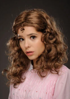 Rocky Horror Style Curly Brown Janet Wig