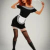 Womens Rocky Horror Magenta Style French Maid Costume 2 Womens Rocky Horror Magenta Style French Maid Costume -Halloween Fans Shop rocky horror magenta french maid costume