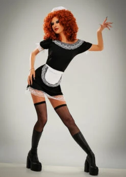 Womens Rocky Horror Magenta Style French Maid Costume -Halloween Fans Shop rocky horror magenta french maid costume 02