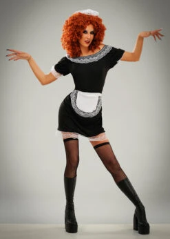 Womens Rocky Horror Magenta Style French Maid Costume -Halloween Fans Shop rocky horror magenta french maid costume 03