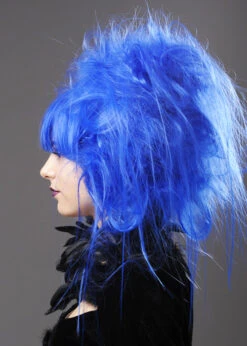 Womens Halloween Blue Backcombed Zombie Wig -Halloween Fans Shop royal blue gothic zombie wig 42366 01