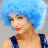 Bright Blue Curly Pop Wig 2 Bright Blue Curly Pop Wig -Halloween Fans Shop royal wedding blue pop wig