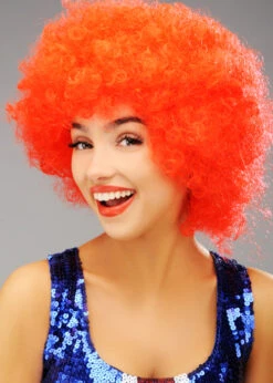 Fancy Dress Bright Red Curly Pop Wig