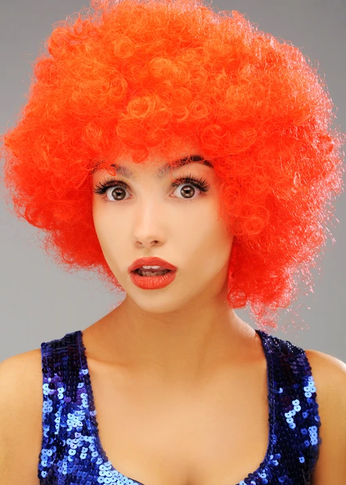 Fancy Dress Bright Red Curly Pop Wig 4 Fancy Dress Bright Red Curly Pop Wig - Image 2