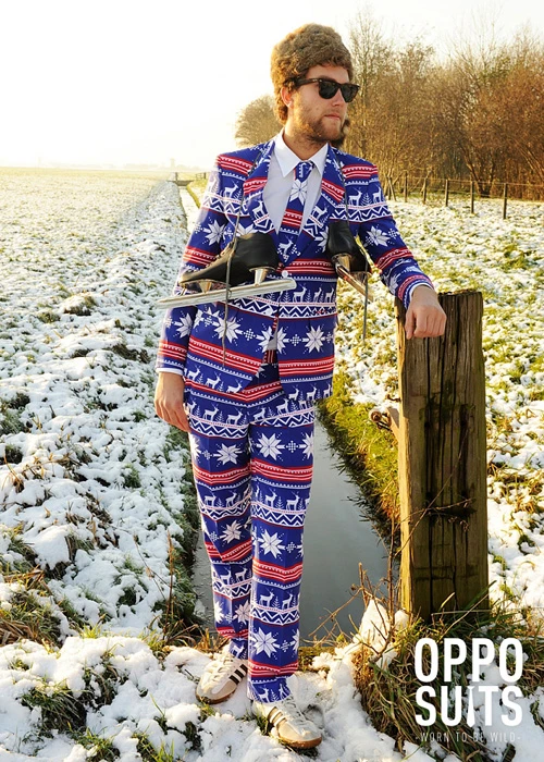 Mens Christmas Jumper Rudolph Pattern Suit Costume 4 Mens Christmas Jumper Rudolph Pattern Suit Costume - Image 2