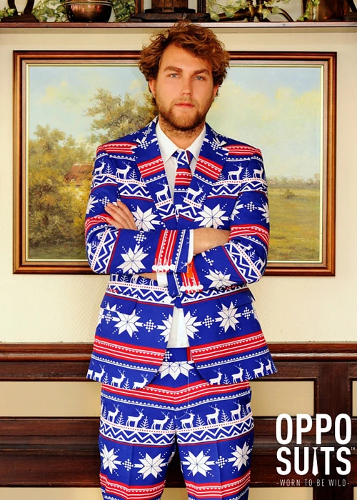 Mens Christmas Jumper Rudolph Pattern Suit Costume 5 Mens Christmas Jumper Rudolph Pattern Suit Costume - Image 3