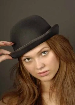 Victorian Black Satin Bowler Hat 5 Victorian Black Satin Bowler Hat -Halloween Fans Shop satin20bowlerbrs 01