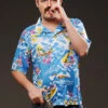 Stranger Things Style Sheriff Hopper Blue Hawaiian Shirt 1 Stranger Things Style Sheriff Hopper Blue Hawaiian Shirt -Halloween Fans Shop sheriff hopper blue hawaiian shirt