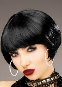 Womens Nessa Style Short Black Bobbed Wig
