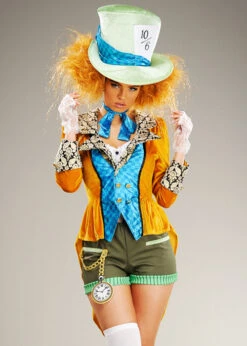 Womens Wonderland Crazy Mad Hatter Costume 10 Womens Wonderland Crazy Mad Hatter Costume -Halloween Fans Shop short crazy mad hatter costume 86874 M 03