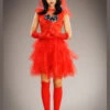 Womens Beetlejuice Style Lydia Red Bride Costume 1 Womens Beetlejuice Style Lydia Red Bride Costume -Halloween Fans Shop short red beetlejuice bride lydia costume 86730