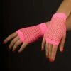 Ladies 80s Neon Pink Fishnet Fingerless Gloves -Halloween Fans Shop short20pink20glovesrs