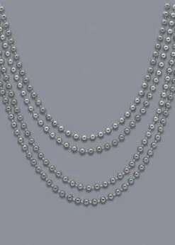 20s Flapper Girl Charleston Silver Beads Pack 4 -Halloween Fans Shop silver 1920s flapper girl beads pk4 02