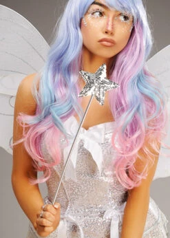 Silver Sequin Star Fairy Wand