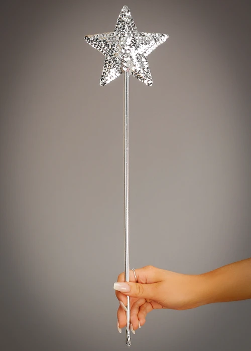Silver Sequin Star Fairy Wand 4 Silver Sequin Star Fairy Wand - Image 2