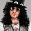 Men Slash Style 80s Long Curly Black Wig -Halloween Fans Shop slash wig
