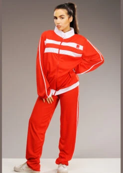 Womens Sporty Spice Style Red Tracksuit Costume -Halloween Fans Shop sporty spice costume 02