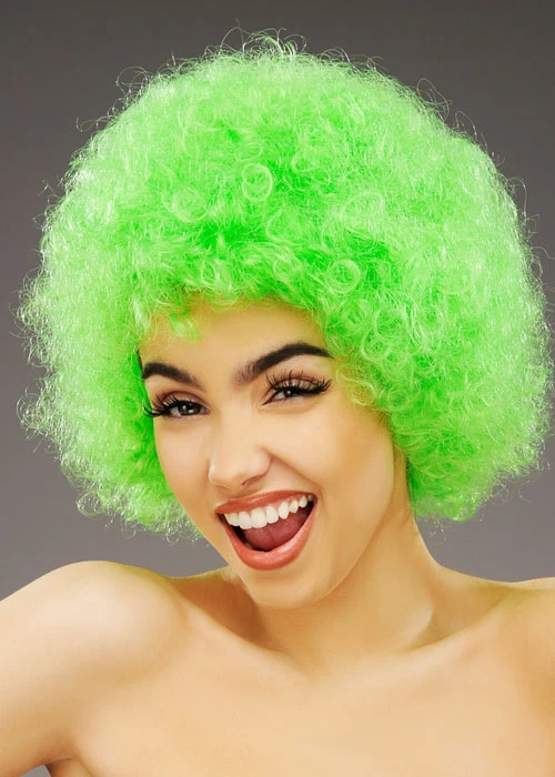 Bright Green Curly Pop Wig 3 Bright Green Curly Pop Wig