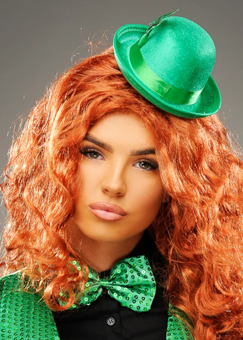 St Patricks Day Green Mini Bowler Hat With Shamrock 3 St Patricks Day Green Mini Bowler Hat With Shamrock