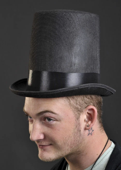 Black Victorian Stovepipe Top Hat 3 Black Victorian Stovepipe Top Hat