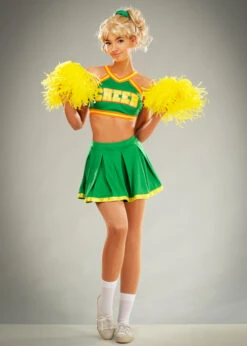 Womens Stranger Things Style Green Cheerleader Costume