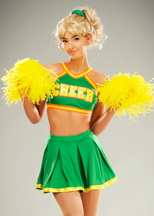 Womens Stranger Things Style Green Cheerleader Costume 5 Womens Stranger Things Style Green Cheerleader Costume - Image 3