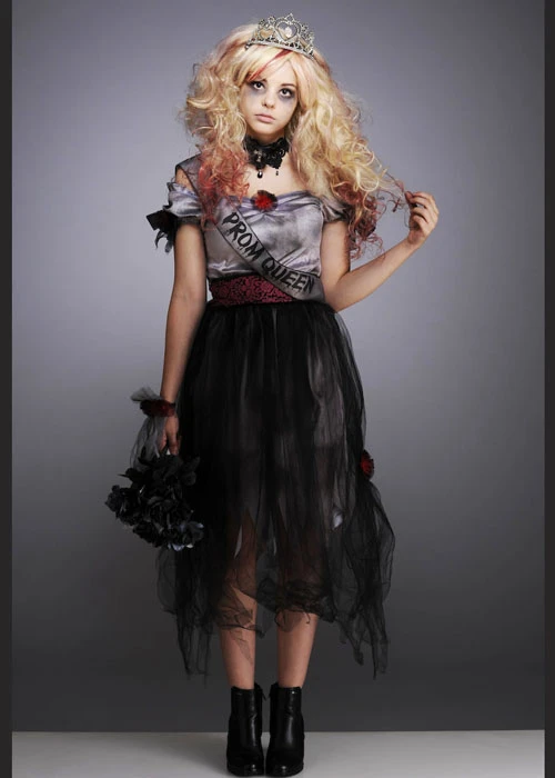 Teen Girls Dead Zombie Prom Queen Costume 3 Teen Girls Dead Zombie Prom Queen Costume