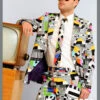 Adult Mens 80s Test Card Suit Costume -Halloween Fans Shop testival oppo suitrs