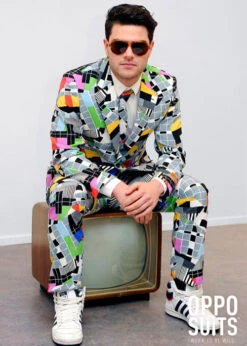 Adult Mens 80s Test Card Suit Costume 10 Adult Mens 80s Test Card Suit Costume -Halloween Fans Shop testival oppo suitrs 02