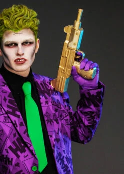 The Joker Style Gold Plastic Prop Machine Gun