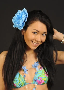 Blue Flower Hawaiian Hair Clip