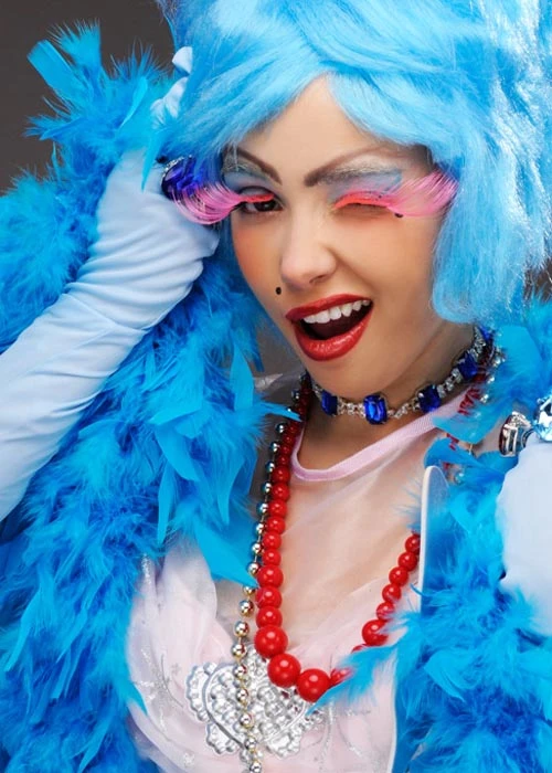 Pantomime Dame Turquoise Blue Feather Boa 4 Pantomime Dame Turquoise Blue Feather Boa - Image 2