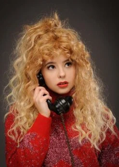 Womens Twin Peaks Lucy Style Blonde Frizzy Wig