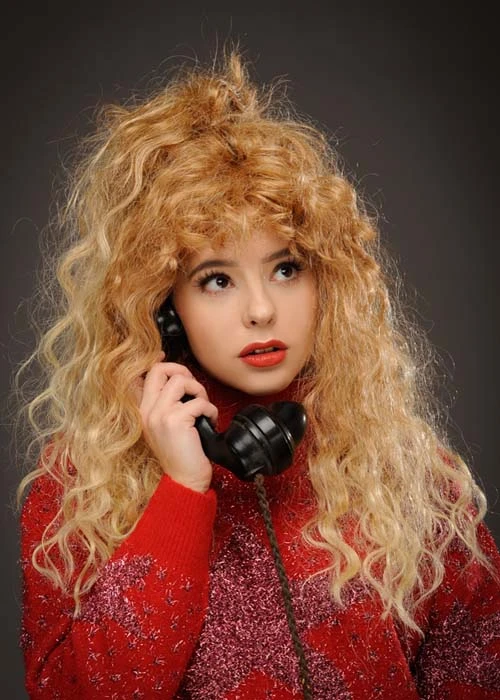 Womens Twin Peaks Lucy Style Blonde Frizzy Wig 3 Womens Twin Peaks Lucy Style Blonde Frizzy Wig