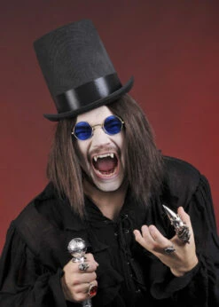 Gothic Vampire Black Stovepipe Top Hat