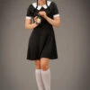 Womens Wednesday Style Creepy School Girl Costume 2 Womens Wednesday Style Creepy School Girl Costume -Halloween Fans Shop wednesday addams costume HF 5145