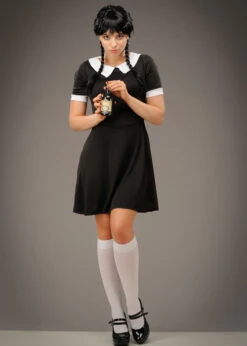 Womens Wednesday Style Creepy School Girl Costume