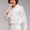 Adult Mens 1970s Abba Style White Shirt -Halloween Fans Shop white 70s shirt