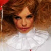 It Clown Style White Ruffled Killer Clown Collar -Halloween Fans Shop white pleated it clown collar