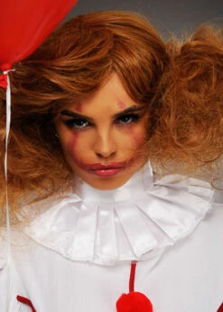 It Clown Style White Ruffled Killer Clown Collar