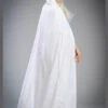 Womens Snow Queen Long White Velvet Cape