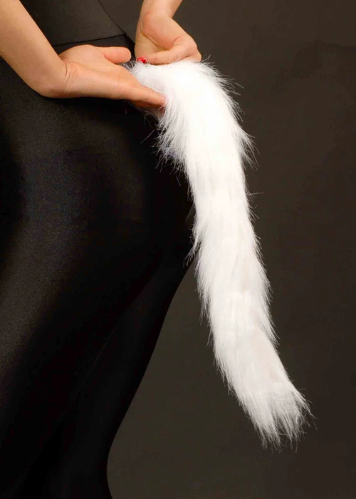 Fluffy White Pin On Animal Tail 3 Fluffy White Pin On Animal Tail