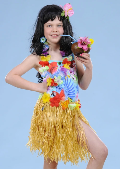 Kids Size Straw Hawaiian Grass Skirt 3 Kids Size Straw Hawaiian Grass Skirt
