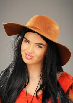 Womens Brown 70s Floppy Hippy Hat