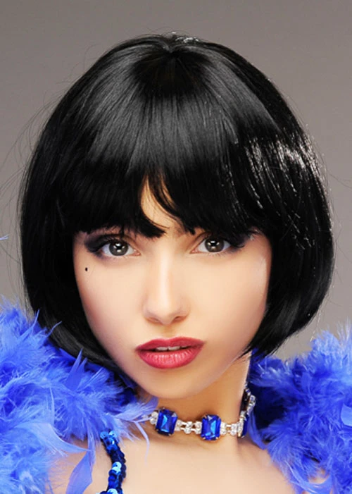 Ladies 1920s Flapper Girl Black Babe Wig 5 Ladies 1920s Flapper Girl Black Babe Wig - Image 3