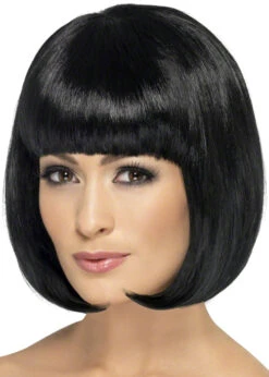 Womens Black Bobbed Partyrama Wig