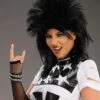 Womens 80s Punk Black Rock Star Wig