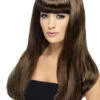 Adult Womens Long Brown Wig -Halloween Fans Shop womens brown babelicious wig