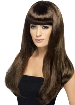Adult Womens Long Brown Wig