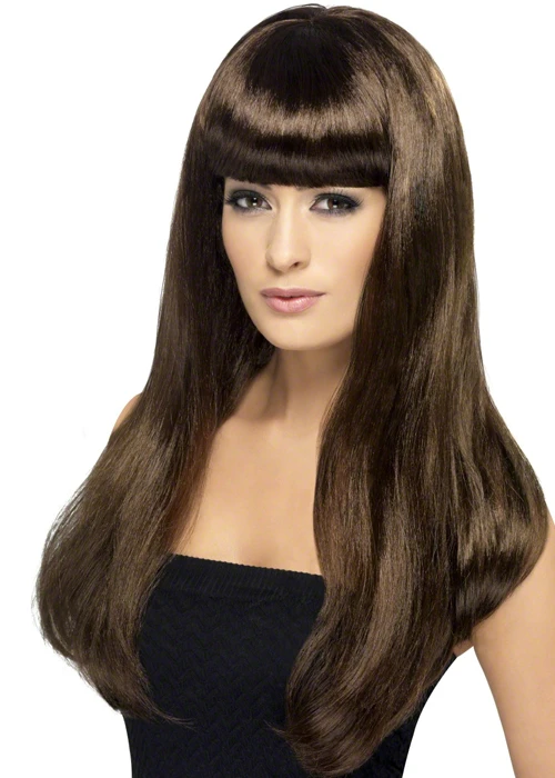 Adult Womens Long Brown Wig 3 Adult Womens Long Brown Wig